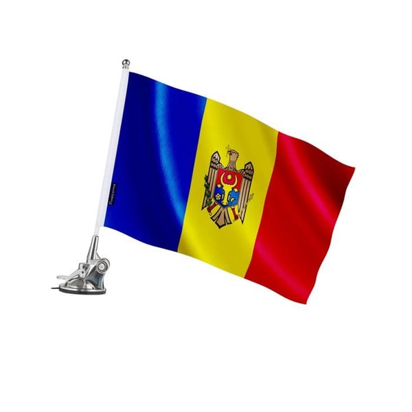 Sugrör – Moldaviens Flagga – 27 x 35 cm – Polyester – Rostfritt Stål – Pixelforma
