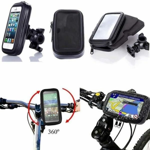 Universal vattentätt skal med telefon/navigationshållare