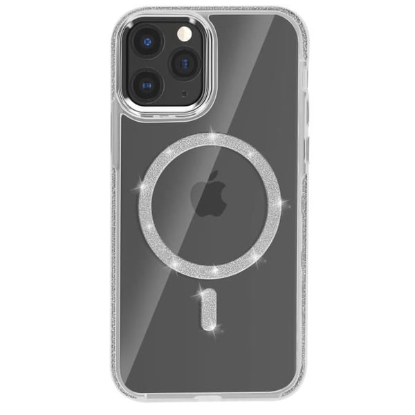 Coque MagSafe för iPhone 11 Pro Silikon Glittrande Silver