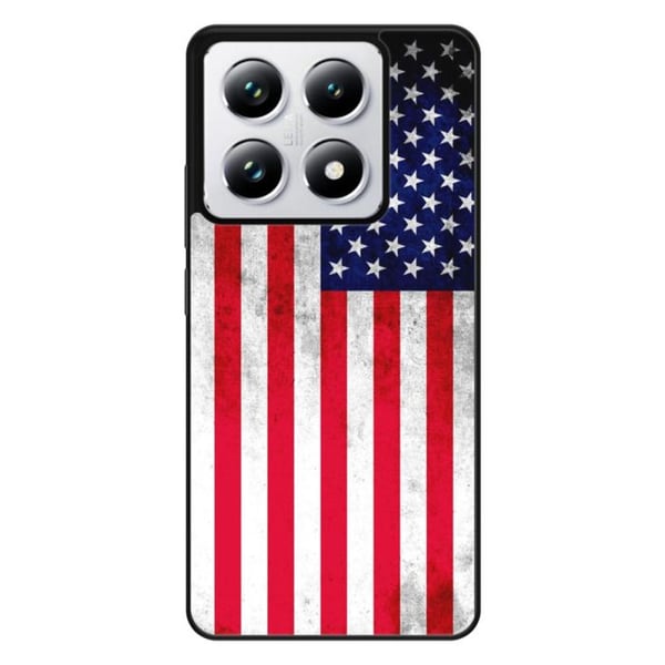 Siliconfodral med förstärkt tryck, kompatibel med Xiaomi 14T 4G, USA:s flagga