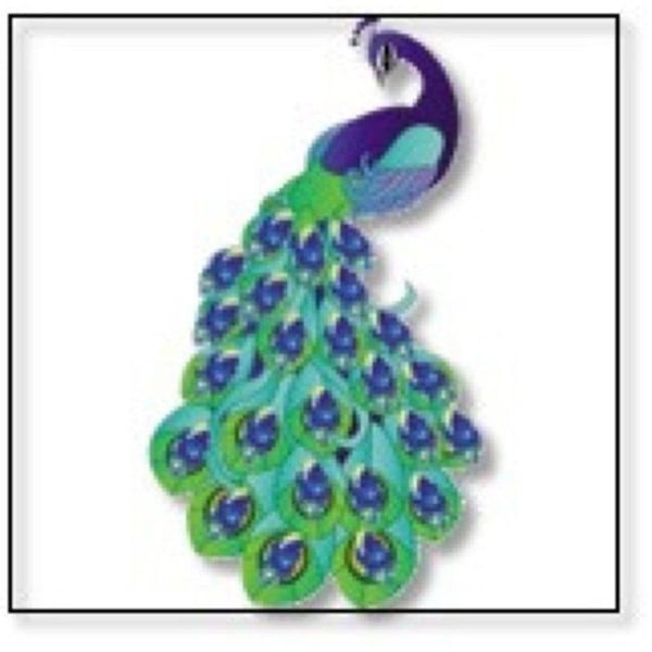 CRYSTAL ART Kit klistermärke diamant broderi 9x9cm Påfågel
