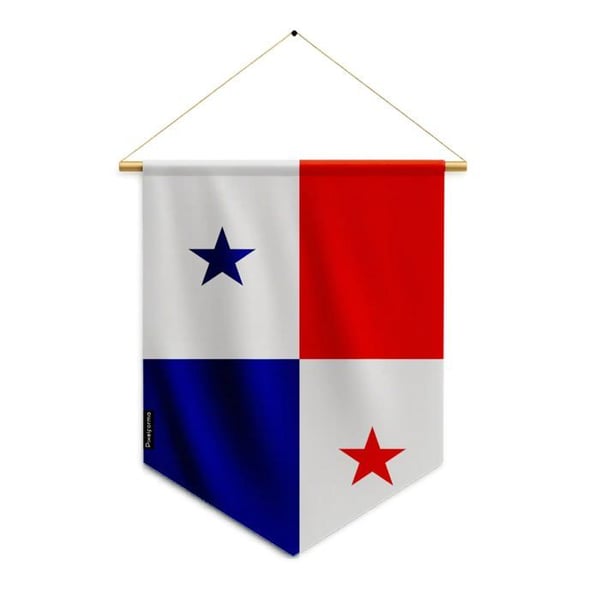 Fanion – Panamas flagga – 30 x 45 cm – Polyester – Att hänga – Pixelforma