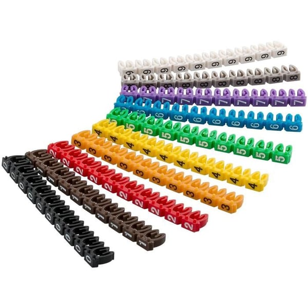 Markeringsklämmor för 2,5 mm kabel - GOOBAY - Set med 10 x 10 färger