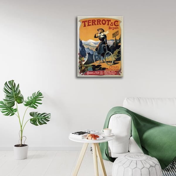 Legendarte - Vintage reklamaffisch Terrot & Cie, Dijon - Målning, tryck på duk cm. 50x70