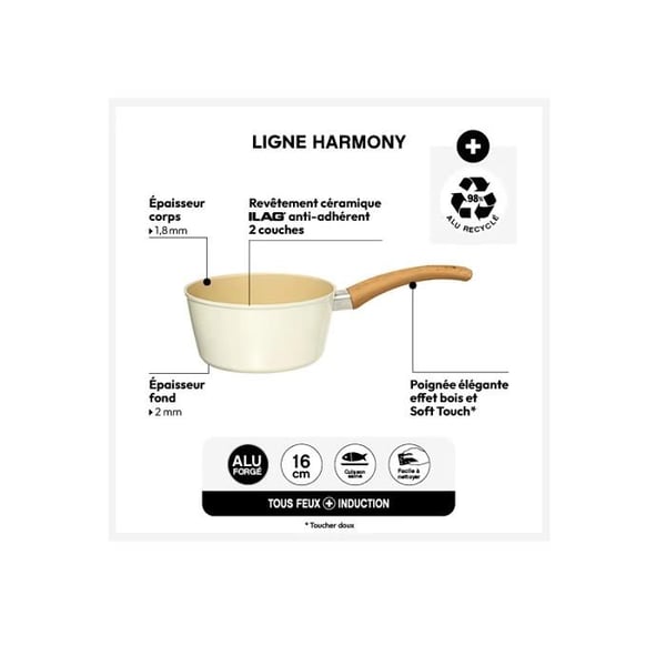 Grillpanna av pressat aluminium "Harmony" diameter 16 cm