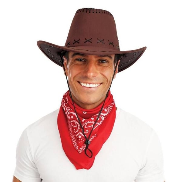 Cowboyhatt - Imiterat Nubuck - Mörkbrun - Avslappnad Stil - För Vuxna - Unisex
