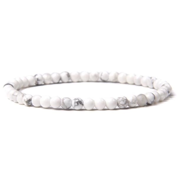 Armband - Vit Turkos - 17CM - Naturlig sten - Agater - Onyx - Extensible