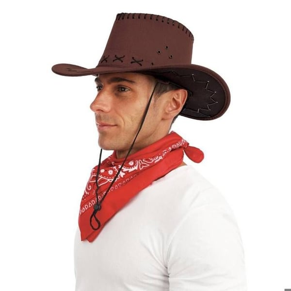 Cowboyhatt - Imiterat Nubuck - Mörkbrun - Avslappnad Stil - För Vuxna - Unisex
