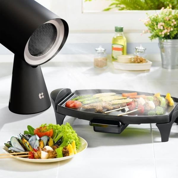 CIARRA Mini Hushållsfläkt 24W för Barbecue Campingbil 3600RPM MAX Kökfläkt Svart