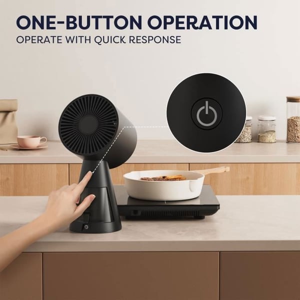 CIARRA Mini Hushållsfläkt 24W för Barbecue Campingbil 3600RPM MAX Kökfläkt Svart