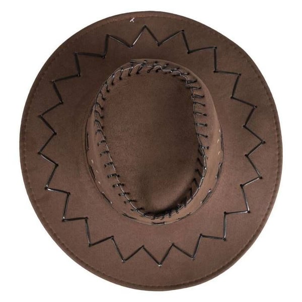 Cowboyhatt - Imiterat Nubuck - Mörkbrun - Avslappnad Stil - För Vuxna - Unisex