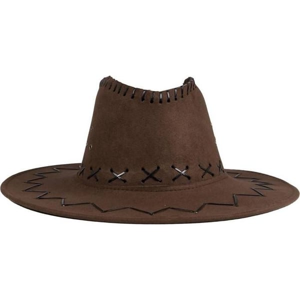 Cowboyhatt - Imiterat Nubuck - Mörkbrun - Avslappnad Stil - För Vuxna - Unisex