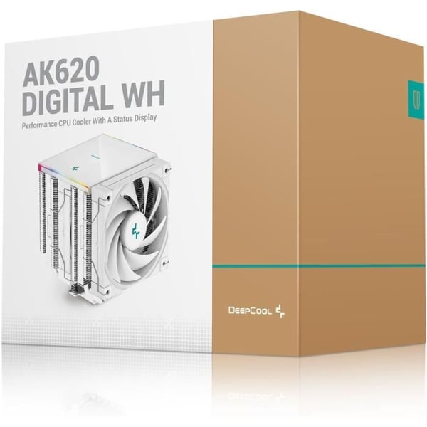 Ventilaatio CPU - DEEPCOOL AK620 Digitaalinen - Tuulettimen 2x 120 mm - Valkoinen