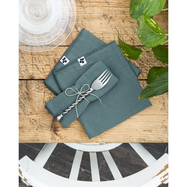 Set med 3 "Gaïa" servetter 40 x 40 cm "Cotton Gauze" - Gaïa Canard