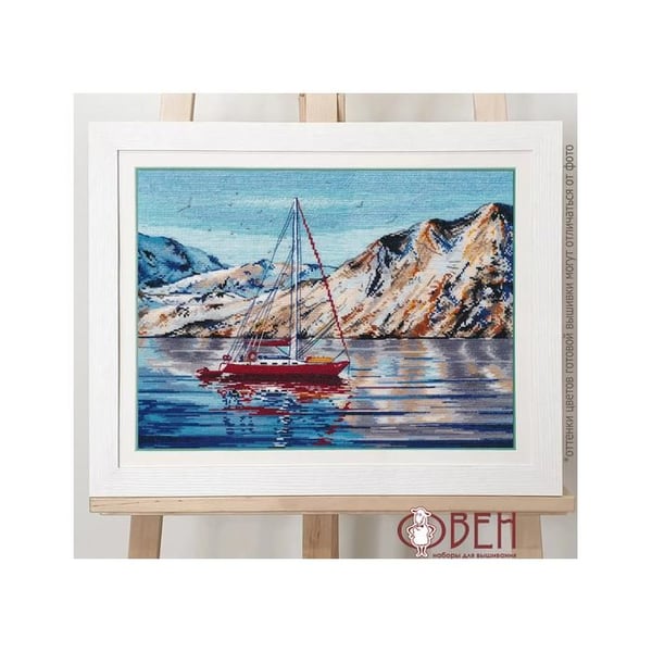 Korsstygnsset Ugn - Norska havet 35x26 cm