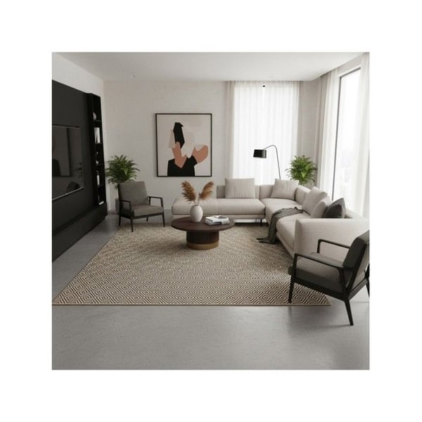 Platt vävt matta - MELIS HOME - 200x290 cm - Geometriskt mönster - Beige (Natur) - Lätt att underhålla