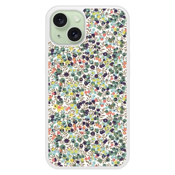 Coque i silikon förstärkt med tryck kompatibel med Apple iPhone 15 Liberty Wiltshire Grön