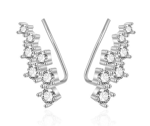 Örhängen - AGATO - AGT-E049VW - Silver 925 - Kubisk zirkon - Längsgående