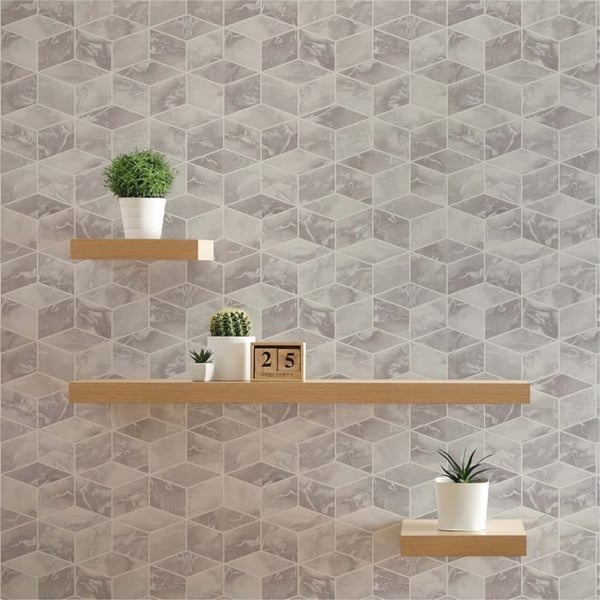 Grafiskt Tapet Domenico M1-No.617 Silver Grå Geometrisk Tapet