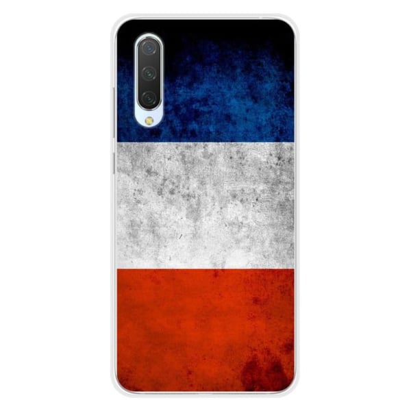 1001Coques - Silikonfodral kompatibelt med Xiaomi Mi 9 Lite - Mönster franska flaggan - Originaldesign tryckt i Frankrike