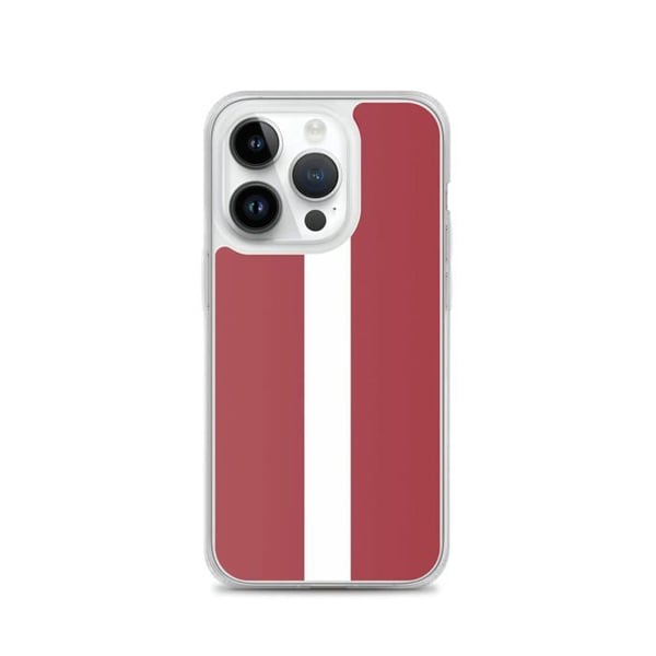 Telefonfodral - PIXELFORMA - Lettlands flagga - Kompatibel med iPhone 14 Pro - Mjuk - Stötsäker