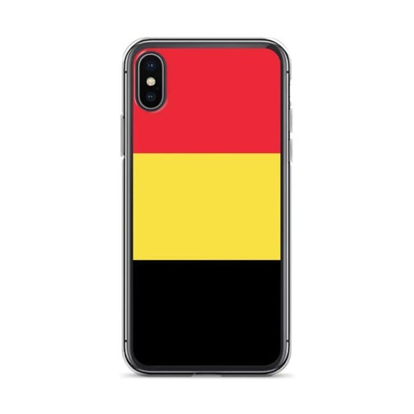 Telefonfodral – Belgiens flagga – Kompatibel med iPhone XS Max – Mjukt fodral – Slitstarkt och stötresistent – Silikon – Pixelforma