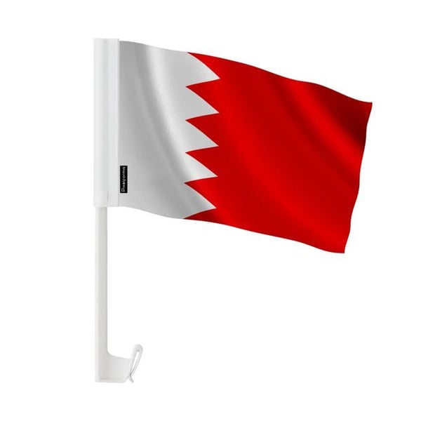 Bahrain Bilflagg – 14 x 21 cm – Polyester Tyg – Fäste på Fönster – 20 stycken – Pixelforma