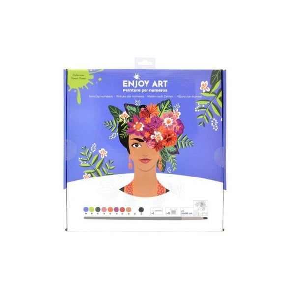 Målarset med nummer - ENJOY ART - Frida - 30 x 30 cm - Multicolor - Akryl - För barn
