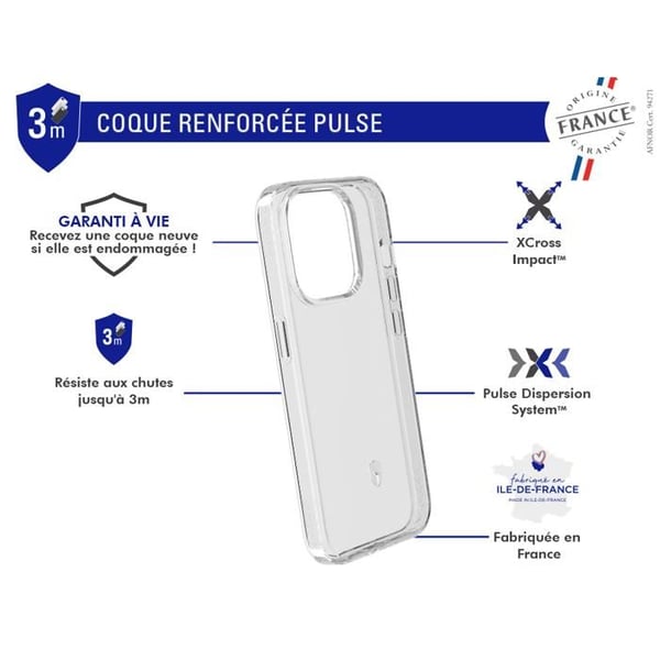 Forcecase iPhone 15 Pro förstärkt fodral Transparent