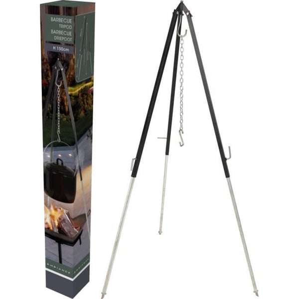 Kolgrill - AMBIENS - Stativ 150 cm - Stål - Svart - Utan termometer