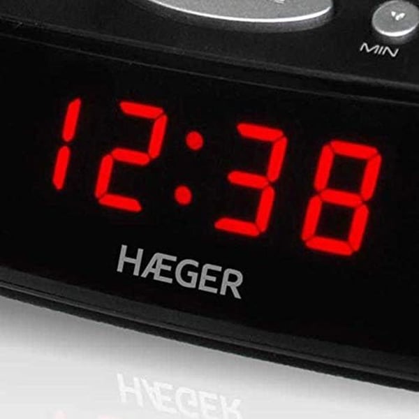 Radio-väckarklocka - HAEGER - Snoozer - Röd - 3 års garanti - Radio