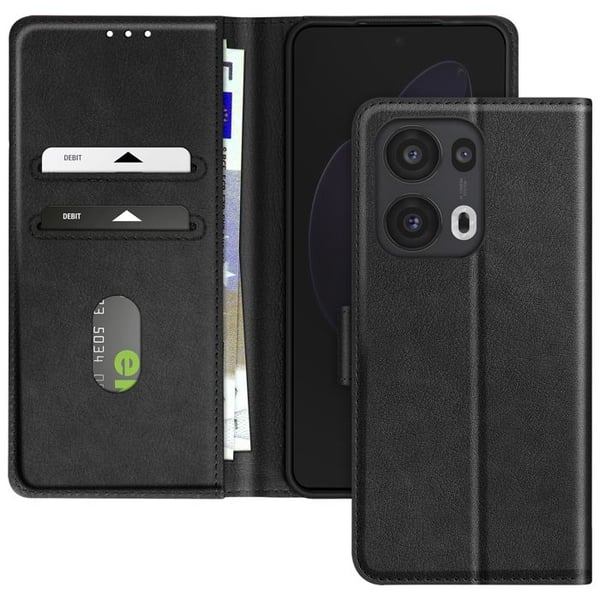 Etui för Oppo Reno 13 Pro - Plånbok - Svart - Videostöd - Magnetiskt