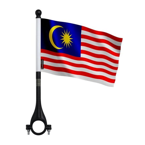 Malaysia Cykel Flagga i Polyester – 14 x 21 cm – Cykelflagga – 10 stycken