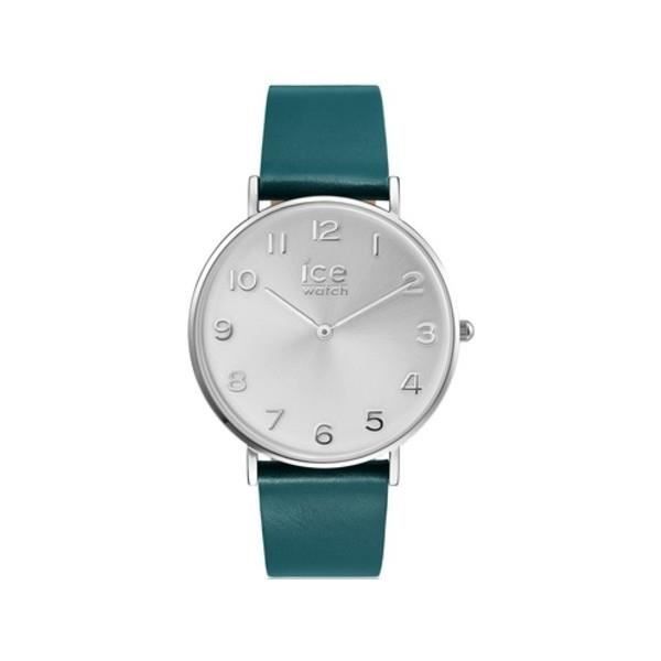 Klocka - Ice-Watch - CITY garvare - Grönt läder - Rund urtavla - Vintage 70-tal