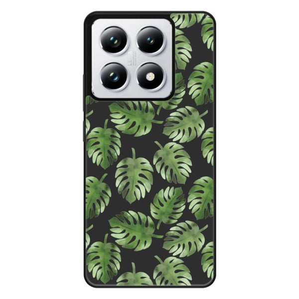Coque i silikon med förstärkt tryck kompatibel med Xiaomi 14T 4G Monstera blad