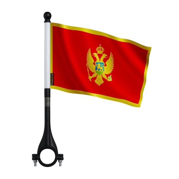 Montenegro Cykelflagga i Polyester – 14 x 21 cm – Cykelflagga – 5 stycken