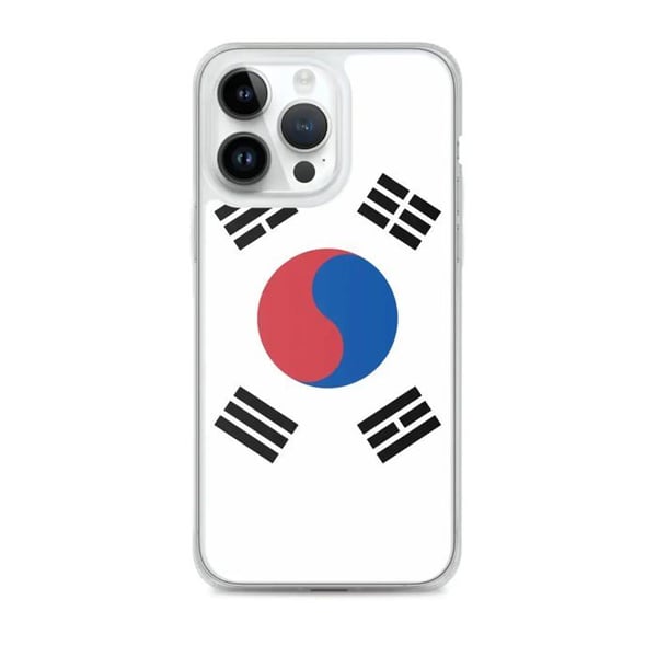 Mobilskal – Sydkoreas flagga – Kompatibel med iPhone 14 Pro Max – Mjukt fodral – Slitstarkt och stöttåligt – Pixelforma