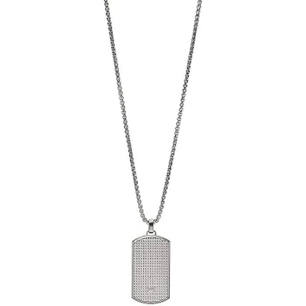 Halsband med hängsmycke - EMPORIO ARMANI - Rostfritt stål - Silverfärgad - 525mm - Herr