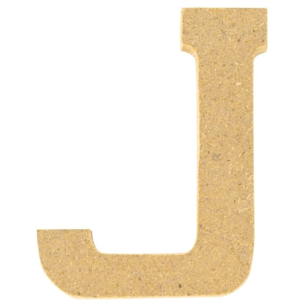 MégaCréa DIY - Bokstav i MDF trä 5 x 1,2 cm Alfabet bokstav J