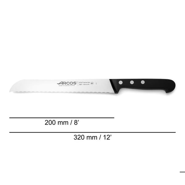 Brödkniv - ARCOS - Universal - Klinge i rostfritt stål Nitrum - Handtag POM - 20 cm