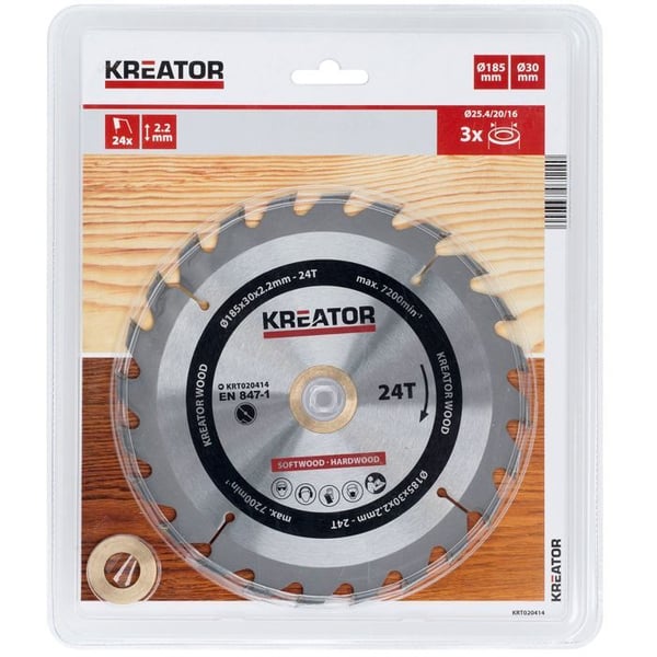 Kreator cirkelsågblad 185 mm hårdmetall