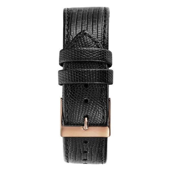 Klocka - Guess - W1041G3 - Svart läder - Rund boett 42 mm - Datumvisare