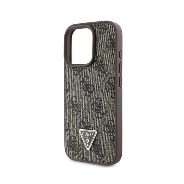 Coque för Apple iPhone 16 Pro Max Edition 4G Strass Triangel Metalliserad Guess Brun