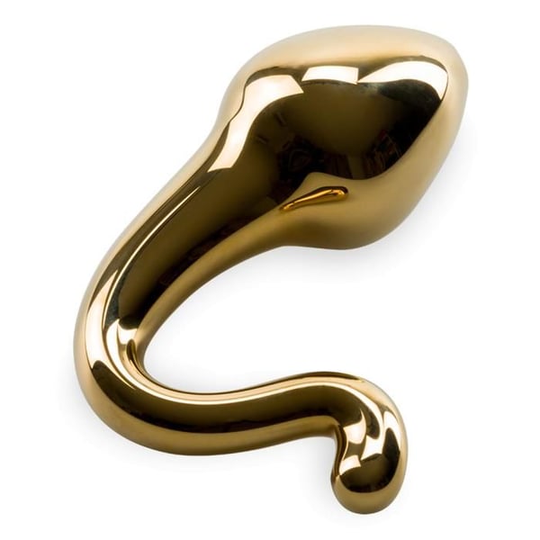 Glas analplugg Spermatozoon - Guld