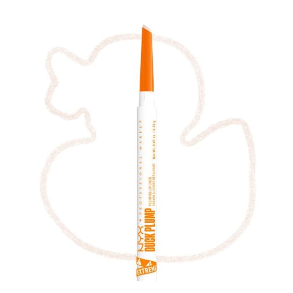 NYX Professional Makeup Duck Plump Plumping Lip Liner, läpppenna, upp till 10h hållbarhet, matt finish, Ducking Clear