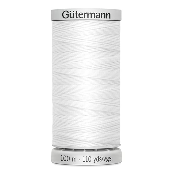 Fil extra stark 100% polyester Gutermann, set med 5 spolar om 100m - Att 800 - vit
