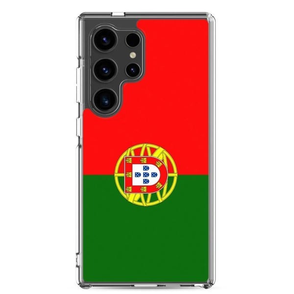 Mobilskal – Portugals flagga – Kompatibel med Samsung Galaxy S24 Plus – Mjuk plånbok – Slitstark och stötresistent – Pixelforma