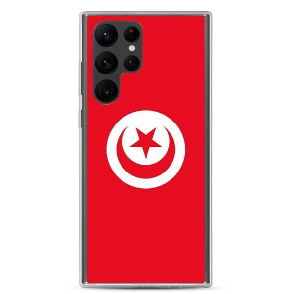 Mobilskal – Tunisien flagga – Kompatibel med Samsung Galaxy S22 – Mjuketui – Stöttålig och chockresistent – Pixelforma