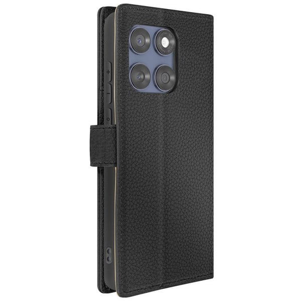 Plånboksfodral - Motorola - Edge 60 Fusion - Veganskt Läder - Magnetflik - Svart