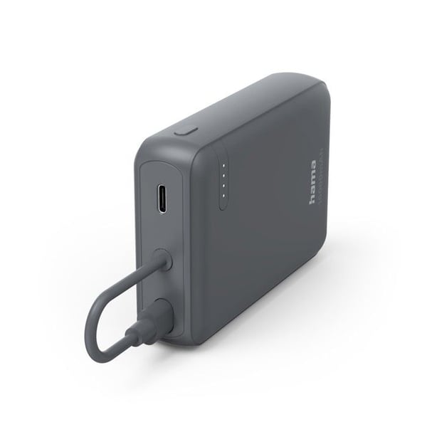 Power Pack "Travel" med kabel, 10 000 mAh, 2 utgångar: 2xUSB-C, Grå Power Pack "Travel" med kabel, 10 000 mAh, 2 utgångar: 2xUSB-C, Grå